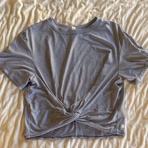 Zella Twist Striped Knot-Front Women's Tshirt